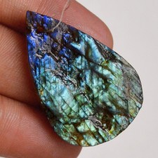 Joyería de piedras preciosas taladro frontal druzy labradorita natural 58 quilates 38x24 mm #L483