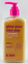 b. tan Glow Your Own Way Darkest 1 Hour Express Self Tan Lotion 8oz New