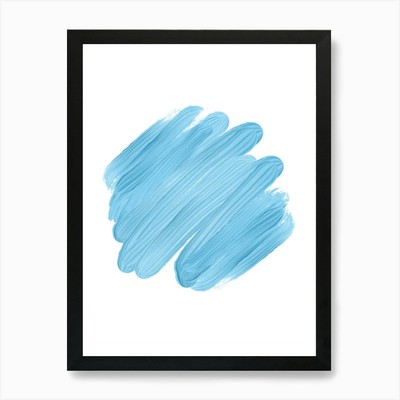 Blaue Pinselstriche 2 Kunstdruck gerahmt Wandbild Poster Leinwanddruck Bild