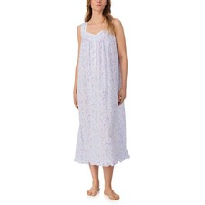 Eileen West Multi Floral Sleeveless 100 Cotton Jersey Knit Ballet Nightgown L