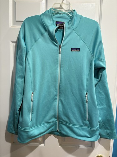 Patagonia worn wear Damen Crosstrek Jacke Fleece L aqua grün