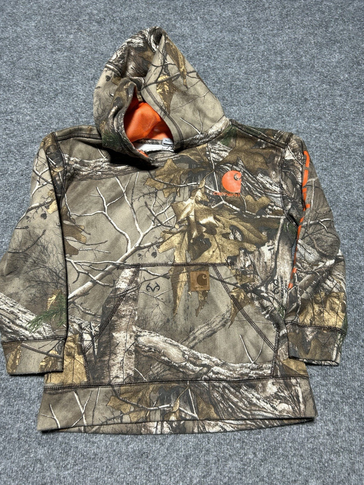 Carhartt Kids Size S 8-10 Youth Hoodie Camo Small Flaw By Neck