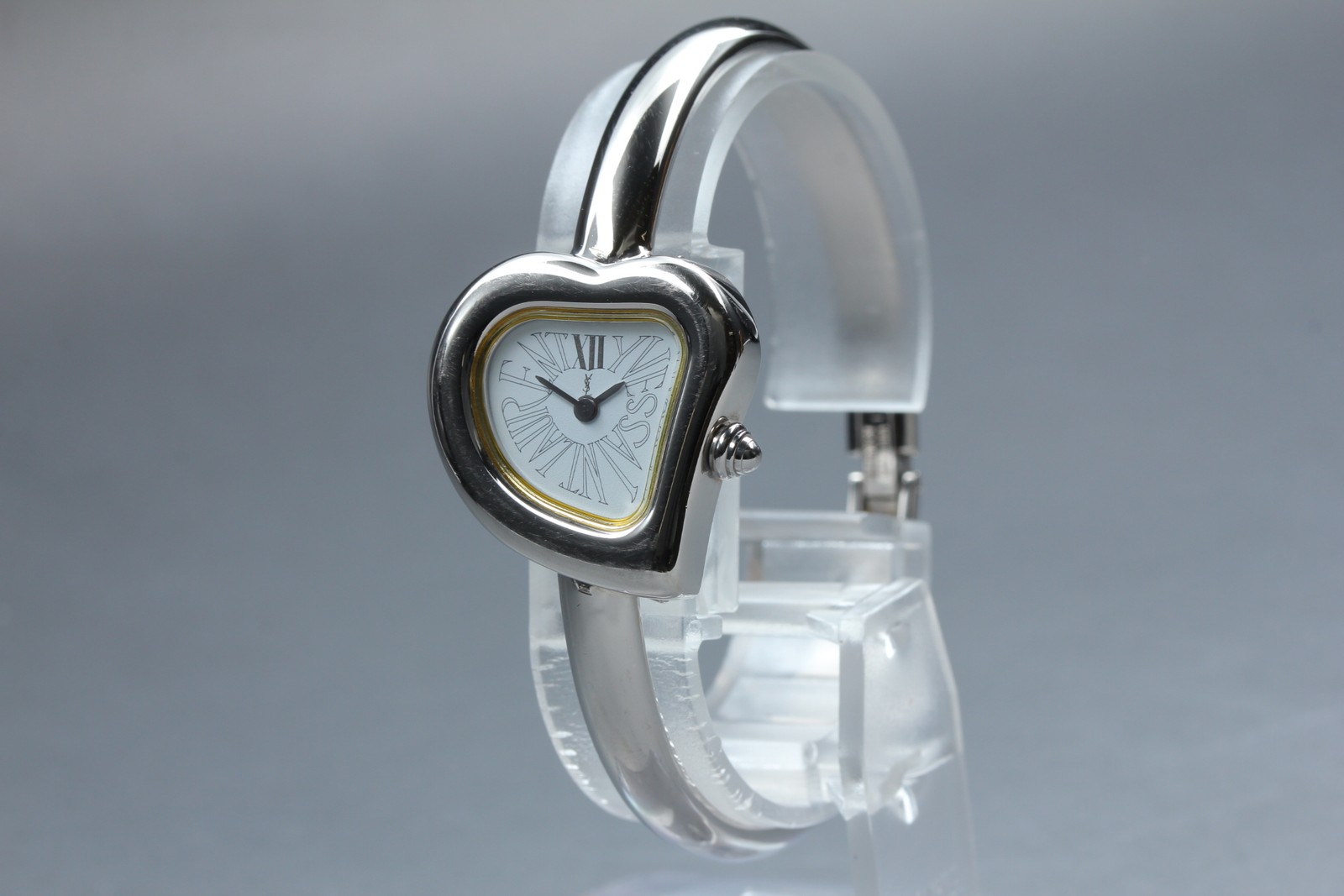 N MINT / Box Yves Saint Laurent Heart 40th Anniversary Bangle Ladies Qz Watch image 2