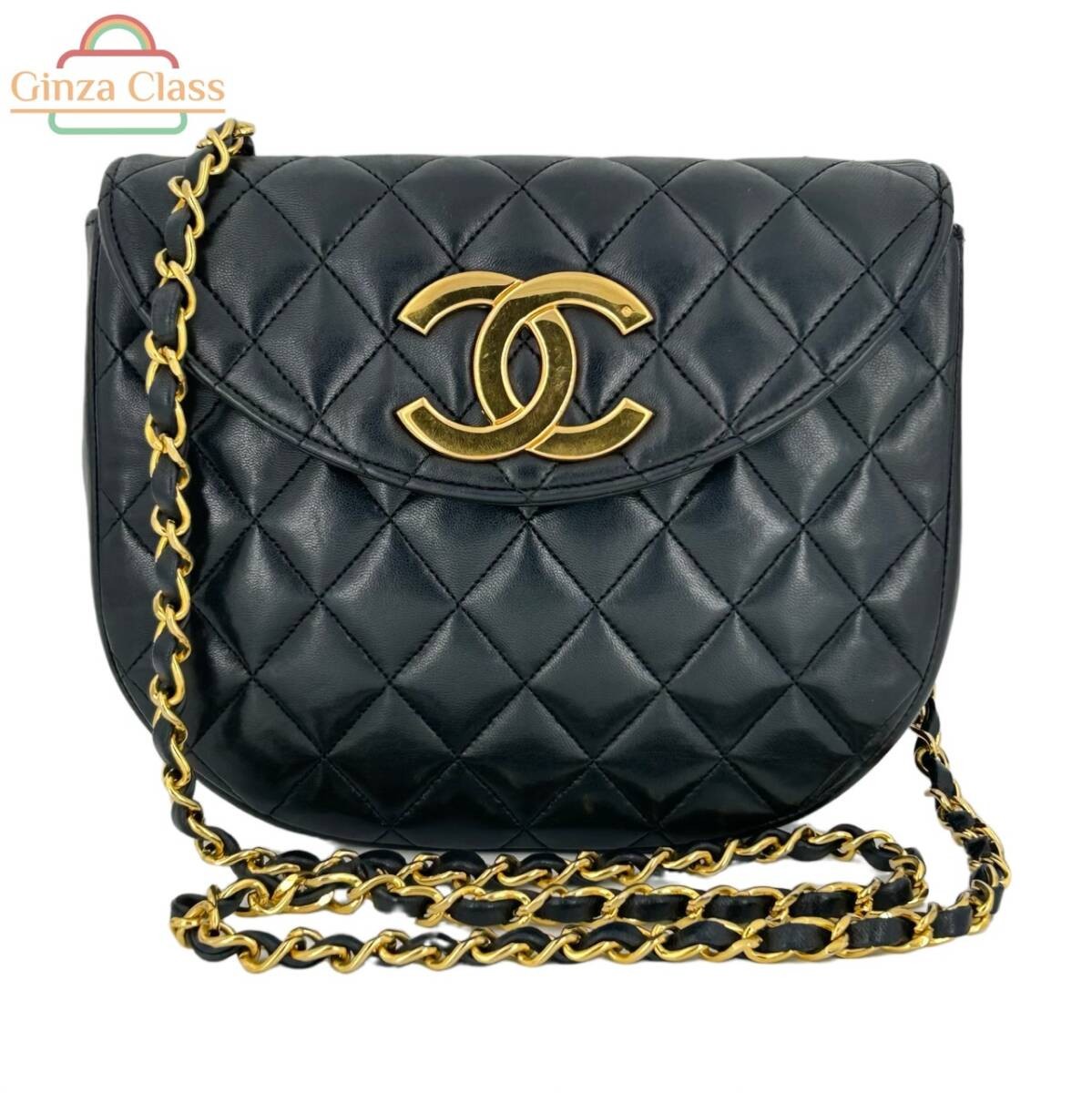CHANEL Deca Coco Matelass Lambskin Black Chain Shoulder Bag 1st Gen 19 Series