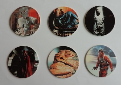 6 x Star Wars Return of the Jedi / Empire Strikes Back Caps Pogs  1995 Lucasfilm