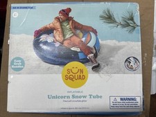 Sun Squad Unicorn Print Inflatable Snow Tube 48 Inch New In Ruff Box Ships Fast