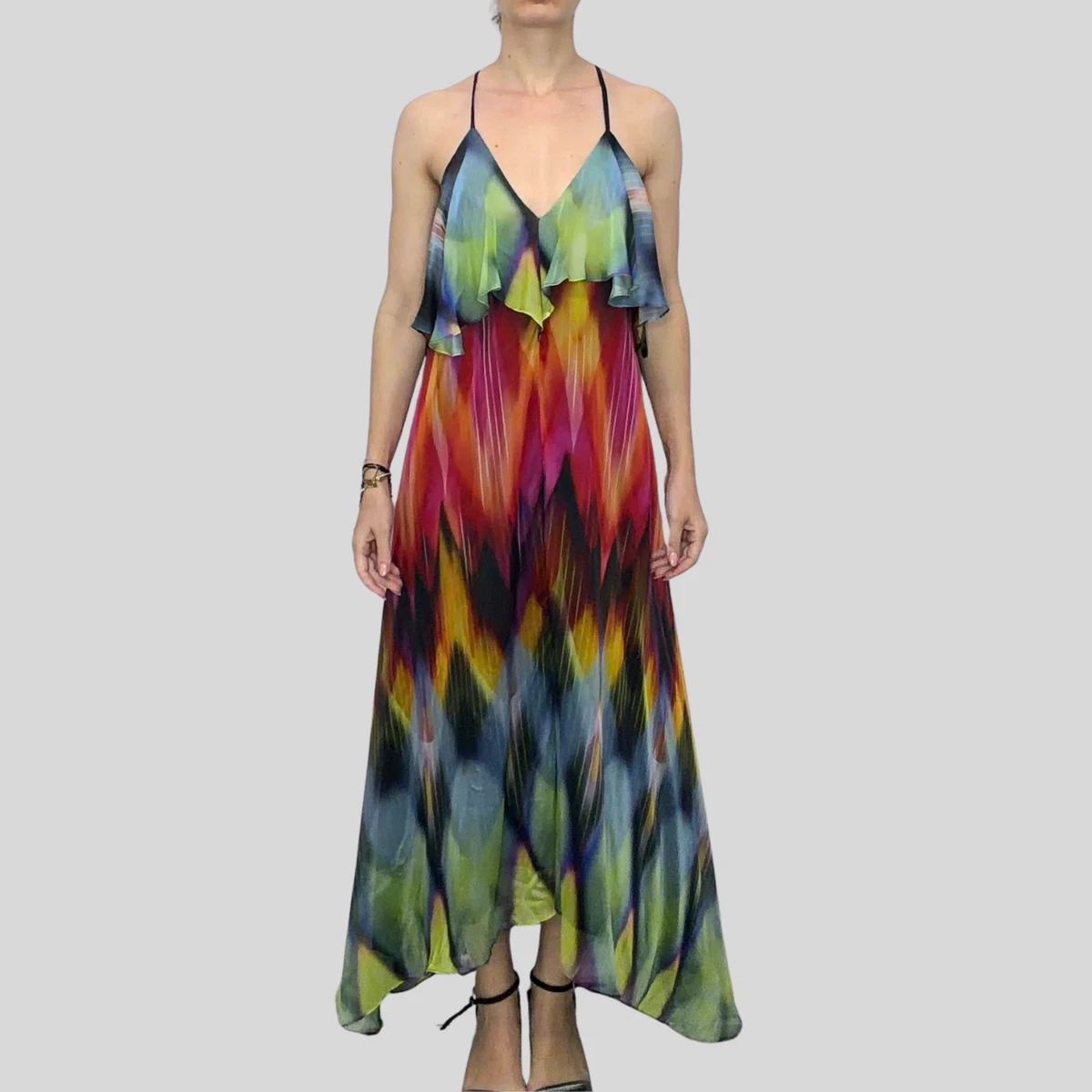 silk blue maxi dress Giselle Blue Silky Maxi Dress main image 0