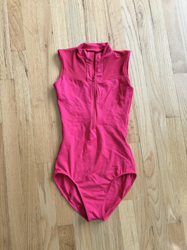 Adult Medium So Danca hot pink WHO CARES? - TP42 TILER PECK ballet leotard
