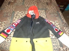 ETHIK  Jacket  Lightweight Hooded ZIP Front Black  Size MED PATCHES