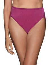 Vanity Fair Women's Illumination Hi Cut Panties, Silky Stretch Satin Trim,