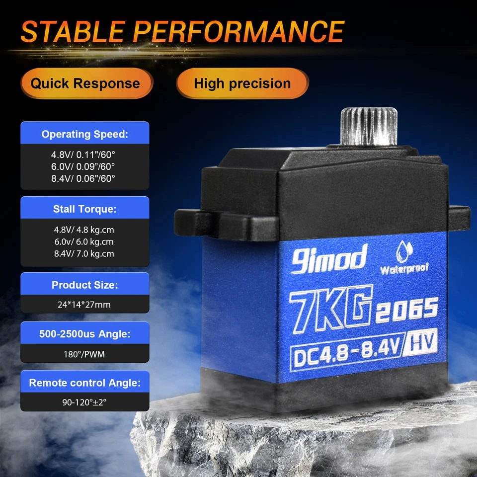 9IMOD 7kg 2065 Mini Servo Metallgetriebe mit Servo Arm für TRX4M 1/18 RC Car - Bild 2 von 4