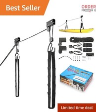 Kayak Storage Hoist Alloy Steel 125lb Capacity Overhead Pulley System for Bik...