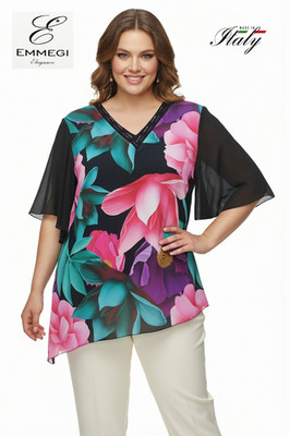 Emmegi Women's Curvy Top Sizes Over Made In Italy