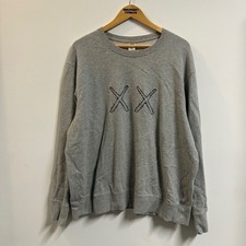 Kaws Sesame Street Uniqlo Graphic Embroidered Pullover Sweatshirt Grey Mens 2XL