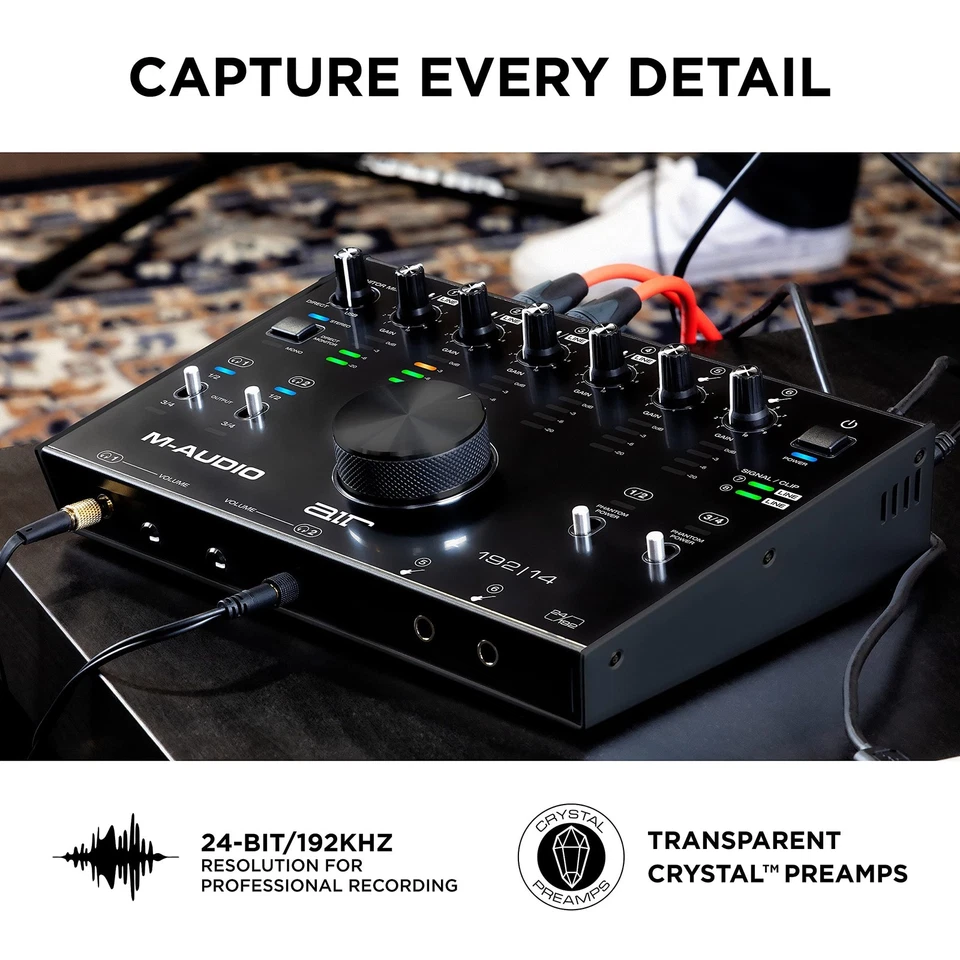 M-Audio AIR 192x14 - USB Audio Interface for Studio Recording with 8 In and 4... - Image 2 of 4