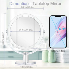 Vanity Makeup Mirror with Stand, 1X/15X Magnification Double Sided 360 Degree...
