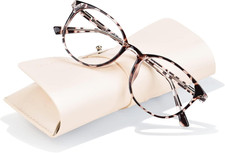 Blue Light Blocking Glasses for Women and Men, Tortoise, Round Frame