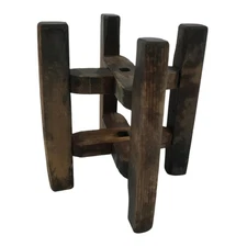 Japanese Wooden Silk Thread Spool Itomaki Vtg Bobbin Frame Spinning Wheel JK817