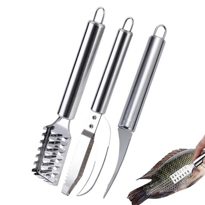 #ad 3 Pieces Fish Scaler Descaler Stainless Steel Tool Skin Cleaner Peeler Scraper $18.86