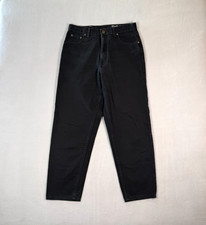 VTG Eddie Bauer Jeans Womens 12 31x27 Black Denim High Rise Tapered USA Made