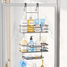 Over The Door Shower Caddy - 3 Tier Shower Organizer Hanging with Soap Holder...