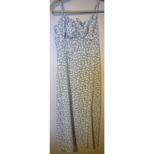 SHEIN Blue & White Floral Maxi Spaghetti Strap Summer Maxi LARGE Brunch Cottage