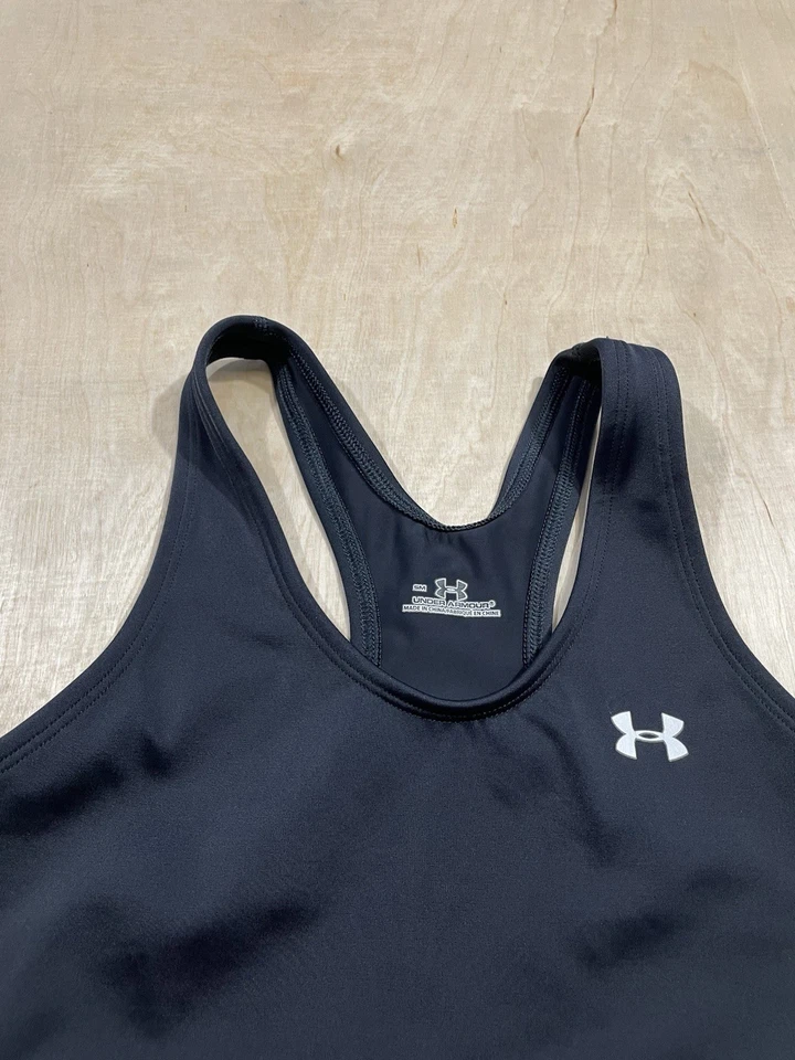 Sujetador deportivo Under Armour para mujer talla pequeña negro gimnasio yoga correr deportes Foto 3 de 4