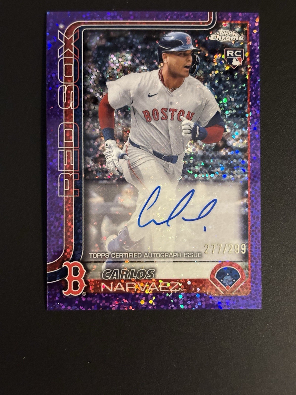 2025 Topps Chrome Carlos Narvaez Rookie Auto RC Purple Speckle Refractor /299 🔥