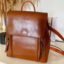 Vintage Women Ladies Leather Rucksack Shoulder Bag Backpack