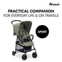 Hauck Sport, Olive - Super Lightweight Travel Pushchair with Raincover UK Seller