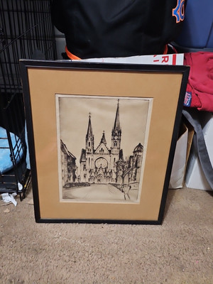 MAX FERNEKES ~MILWAUKEE WI ~GESU CHURCH  FINE ETCHING ~