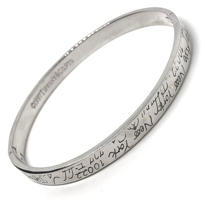 TIFFANY & CO NOTES SCRIPT 925 FIFTH AVE NEW YORK BANGLE BRACELET