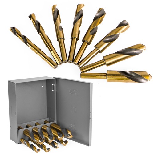 XtremepowerUS 8-Pieces Jumbo Silver & Deming Drill Bit Set Index 9/16" To 1" - Picture 7 of 10