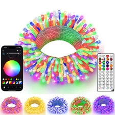 Ollny Smart Christmas Lights 66FT 200 LEDs APP Control RGB Color Changing Christ