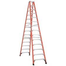 Louisville Fm1414hd 14 Ft Fiberglass Twin Stepladder, 375 Lb Capacity