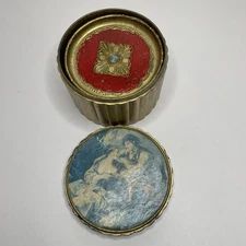 Vintage Italian Florentine Coasters W/Box,  Hand Painted Made In Italy Set Of 6