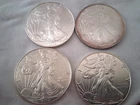 Lot of 4 ,  1 oz Silver American Eagle (Brilliant Uncirculated) 2019, 2007, 2008