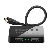 4K HDMI Splitter 1 in 2 Out Mirror Display Not Expand, Dual Black