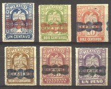 MEXICO #559 : 565 Mint - 1916 Transitorios ($83)