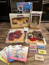 Vintage Teddy Ruxpin Grubby WORKS Boxes Clothes Books Cassette Cord Picture Show