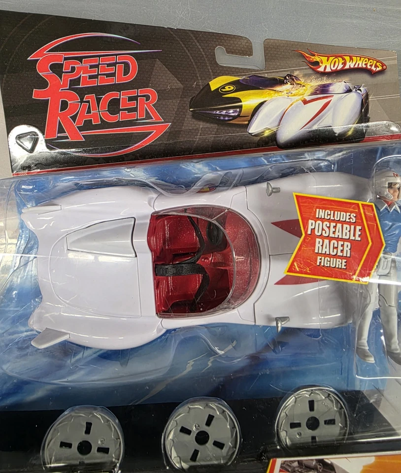 Hot Wheels SPEED RACER Mach 5 Car & Speed Racer Figure & SawBlade Launcher - Image 3 of 4
