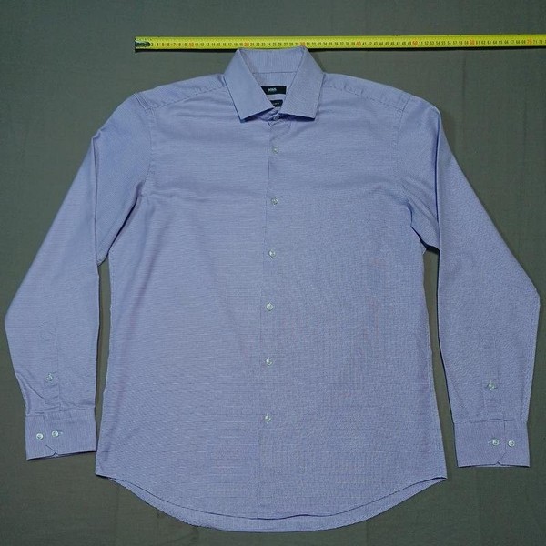 Men Hugo Boss Shirt Grey Cotton M #1RGI