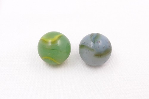 Lot of 2 Vintage Marbles Peltier Rainbo or Kokomo?