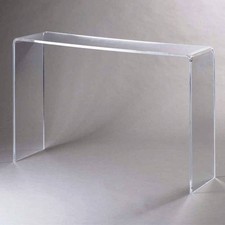Tavolino Consolle Plexiglass Trasparente Tavolo Scrivania 100x30x75H Spess 12mm