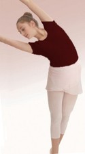 Capezio 9908T Burgundy Adult Small 4-6 Tall Long Torso Short Sleeve Leotard