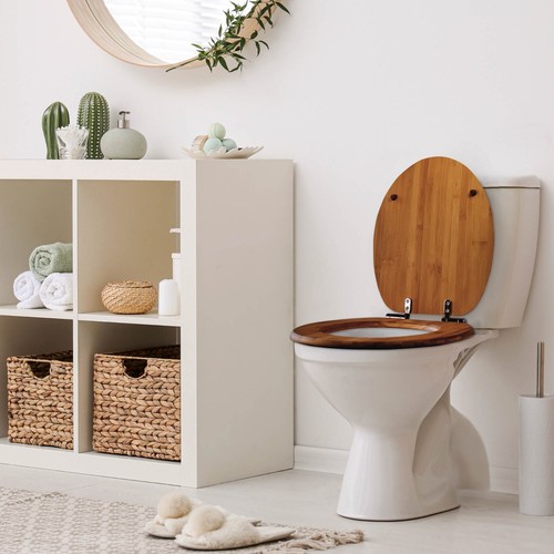 banjado WC-Sitz Bambus mit Absenkautomatik Toilettendeckel Motiv Mandala Klositz - Bild 8 von 9