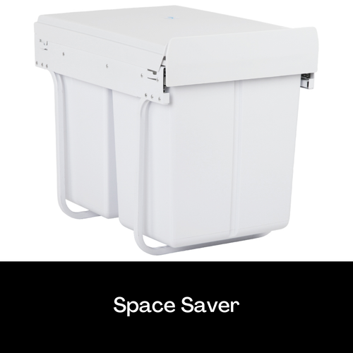2 X Pull Out Kitchen Bin Twin Under Bench Sink Sliding Dual Waste Basket 20L AU - Picture 4 of 13