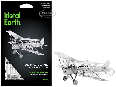 DE HAVILLAND TIGER MOTH AIRCRAFT STEEL MODEL KIT BY METAL EARTH MMS066