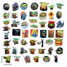 50 Pcs Baby Yoda Star Wars Mandalorian Vinyl Stickers for Laptop etc