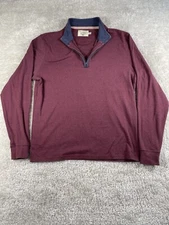 The Normal Brand Pullover Mens Medium Maroon 1/4 Zip Sweater Sweatshirt